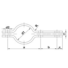 Rohrschelle DIN 3567 Form B in schwerer Ausführung zur direkten Wandmontage